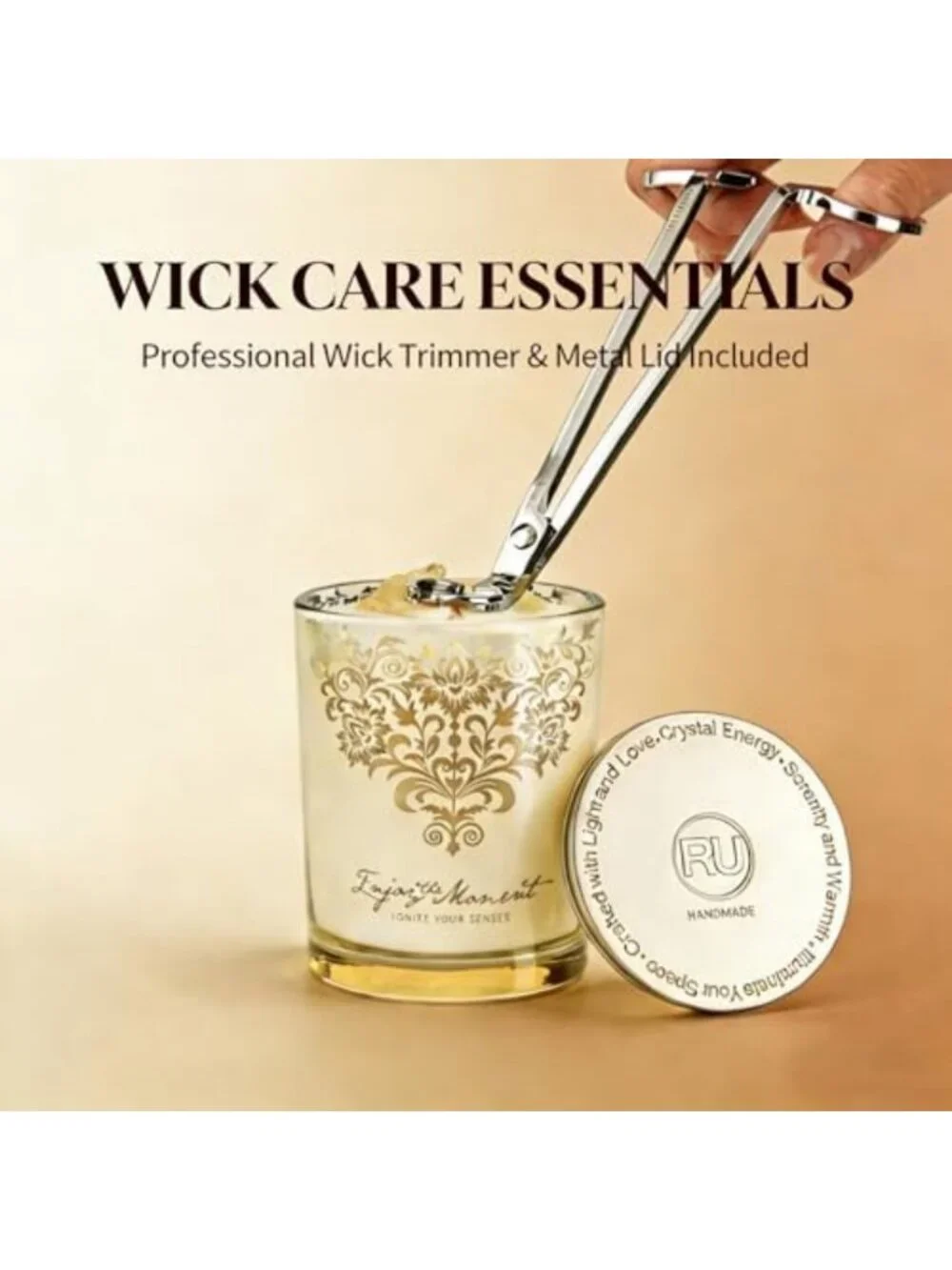 Elegant 3-Piece Luxury Candle Gift Set with Trimmer & Snuffer - Perfect for